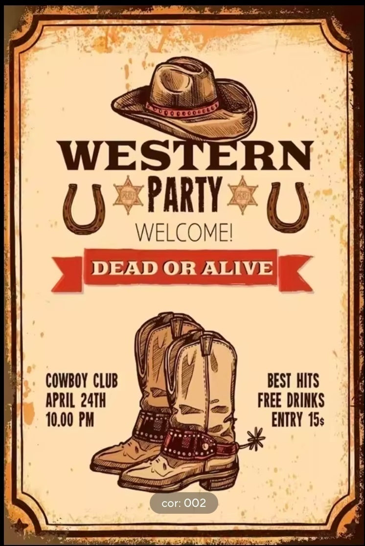 Placa Decorativa Wester - JHR COMPANY LTDA